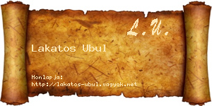 Lakatos Ubul névjegykártya